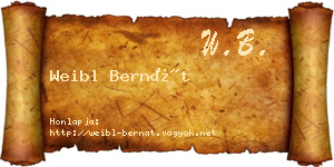 Weibl Bernát névjegykártya